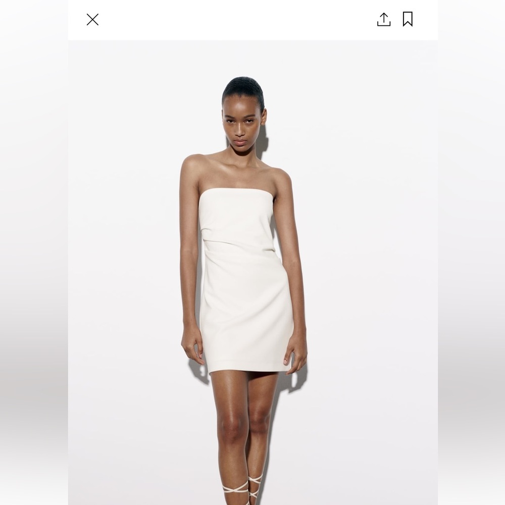 White Zara Strapless Dress